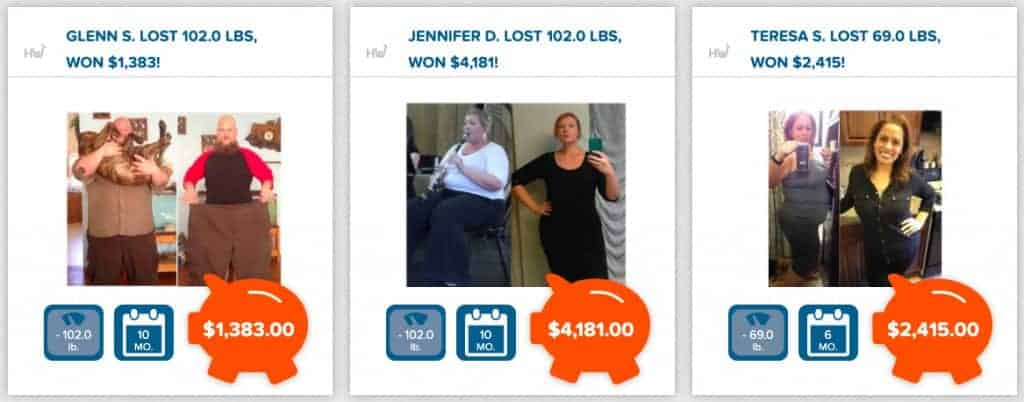 examples of people who won money by losing weight