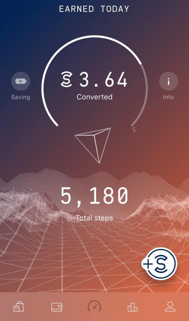 sweatcoin review showing legit step count on screen