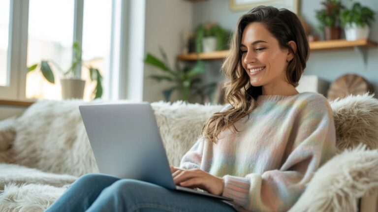 a woman working from home to make $10,000 a month