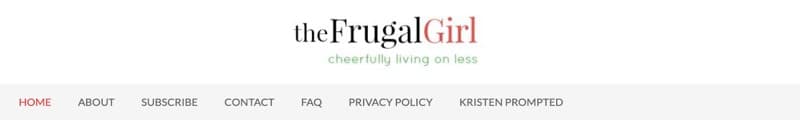 screenshot from the frugal girl as an example of a frugal woman blog for the thrifty minimalist