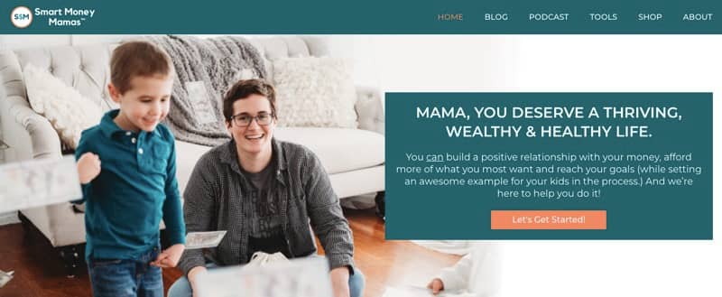 screenshot from smart money mamas as an example of one of the frugal family blogs