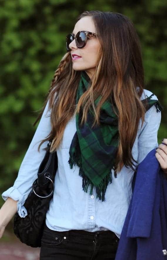 Flannel fringe scarf
