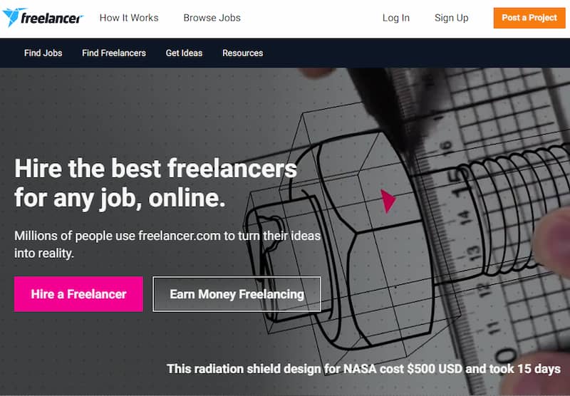 freelancer screenshot as a solidgigs alternative