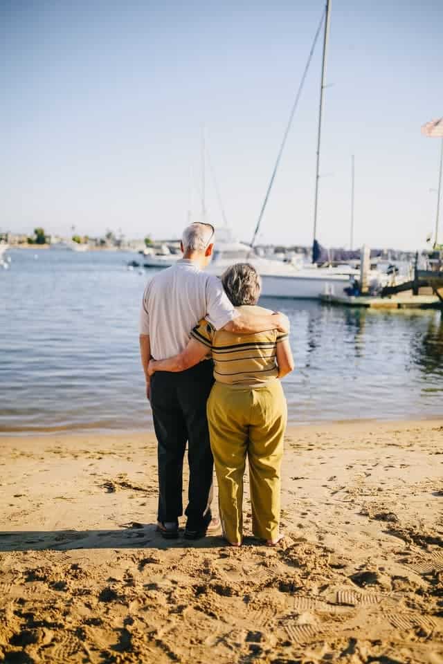 older couple on beach