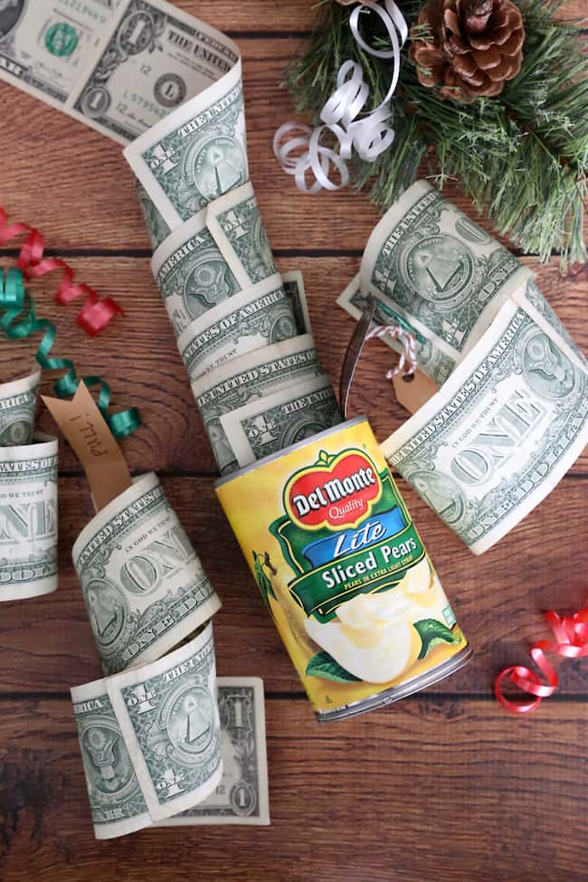 can with cash in it as one of the creative ways to give money as a gift to teenagers