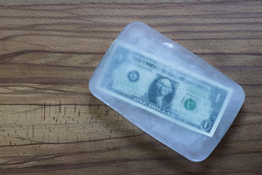 frozen money as a way to gift money to a teenager