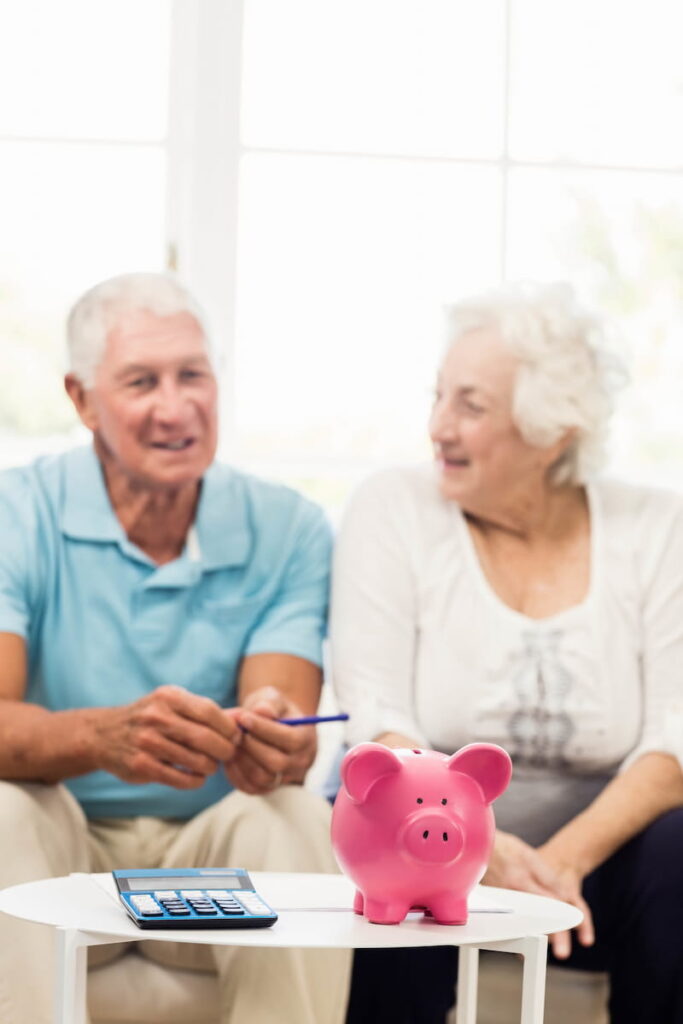 a retired couple that is debt-free and new rich