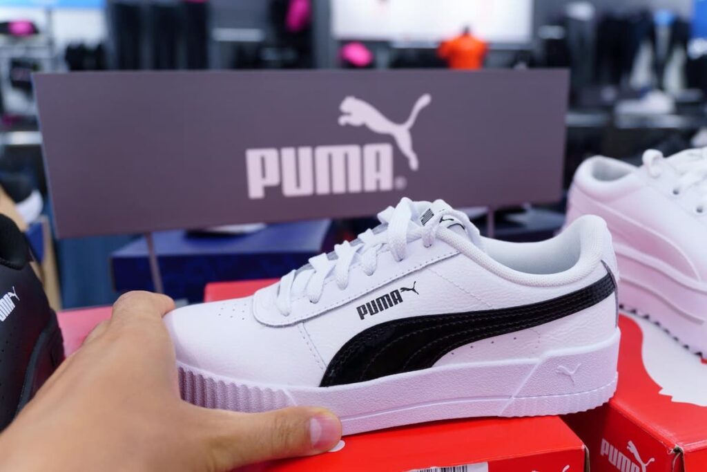 a white Puma shoes for free