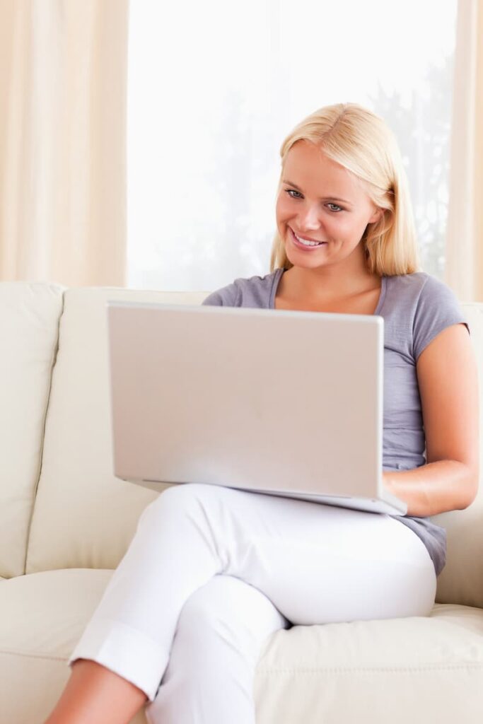 a woman with her laptop