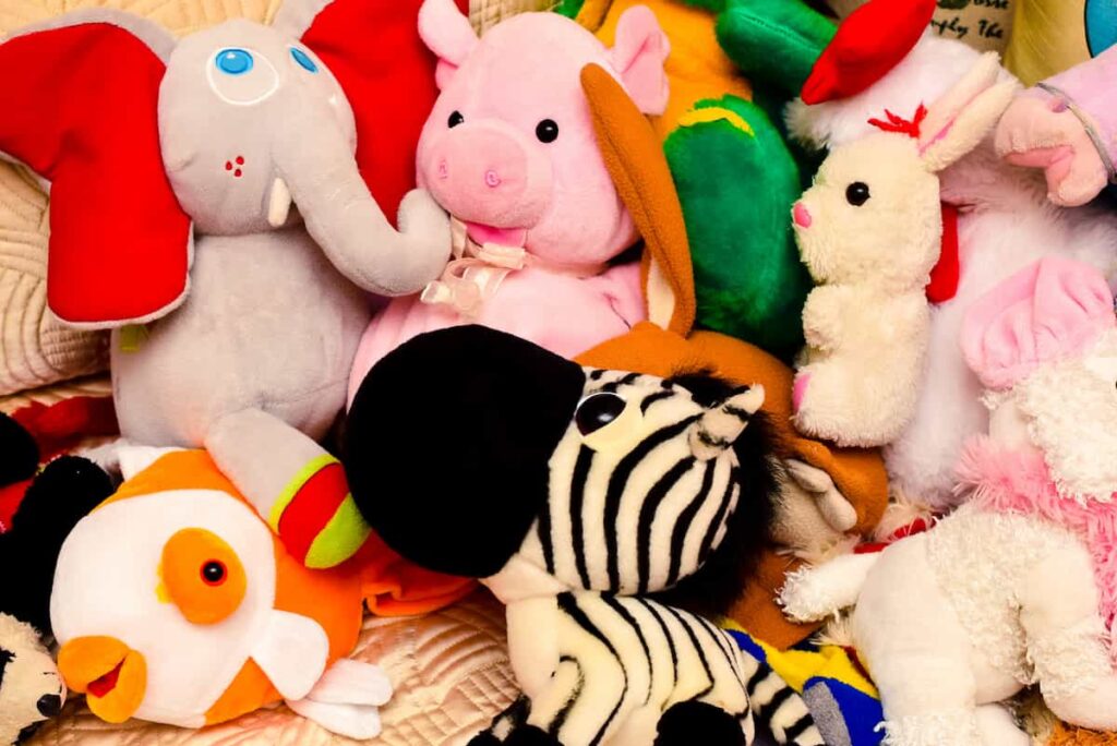 different soft toys