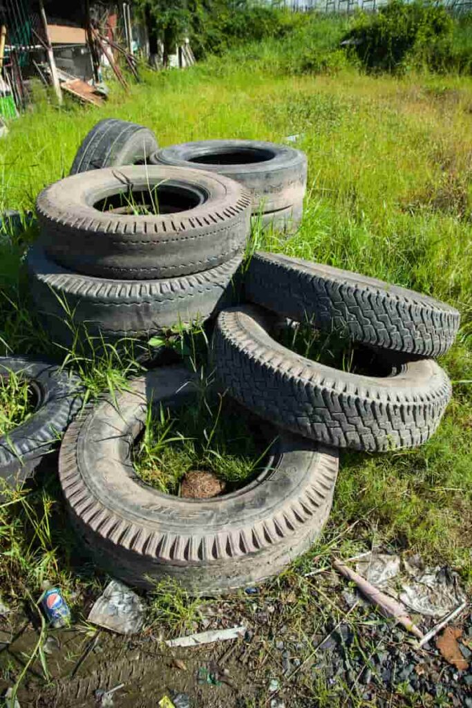 used tires in a yard