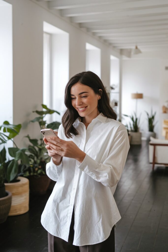 Woman using laptop in bright living room - 35 Ultimate Hacks to Save $5,000 in 6 Months (That Actually Work)