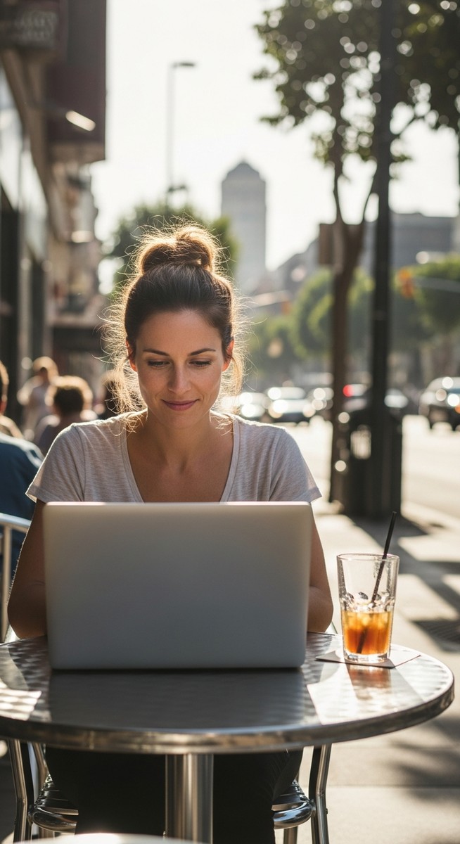 a woman working on her laptop to make $2,000