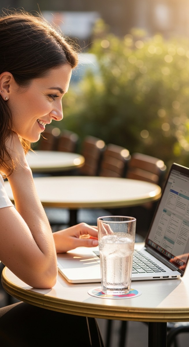 woman working on her laptop