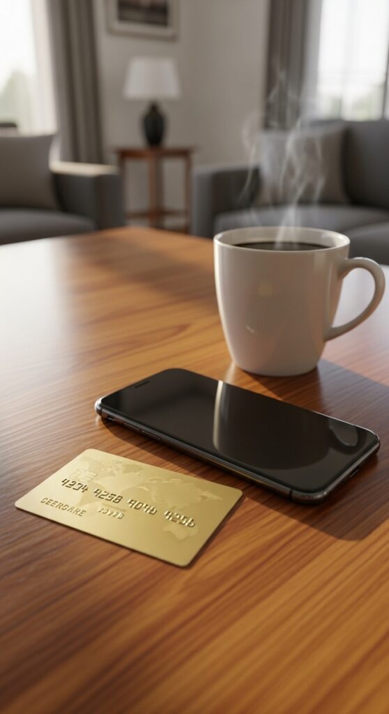 hand holding a debit card that won't work