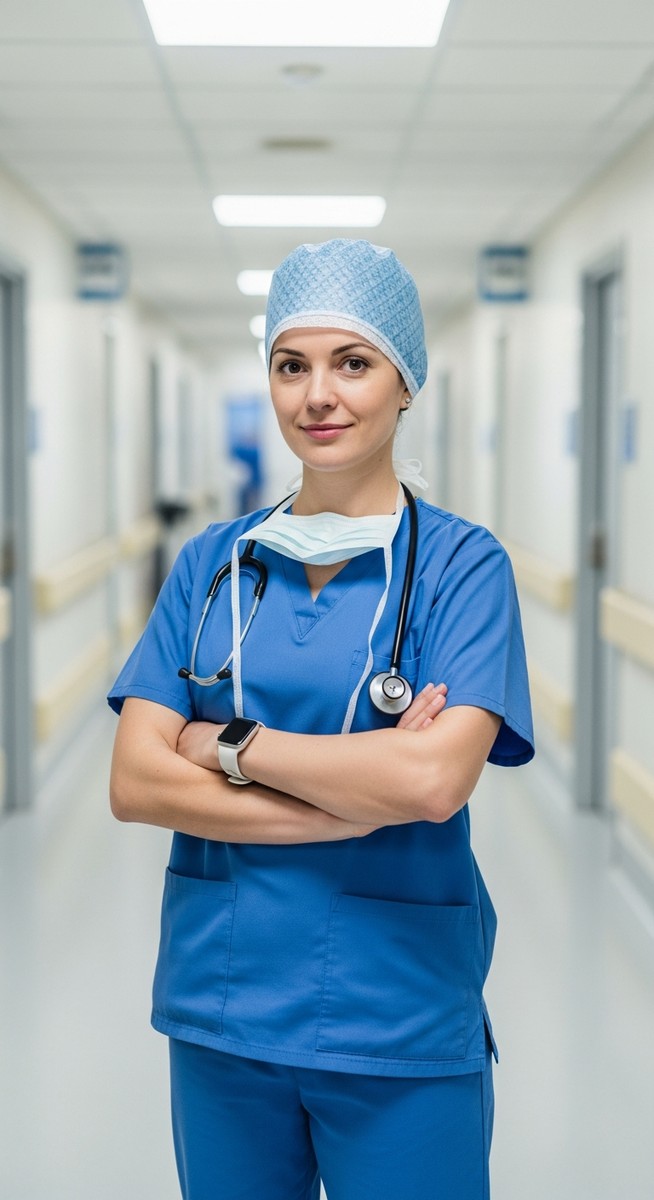a female surgeon in scrubs standing in a hospital corridor to make serious money