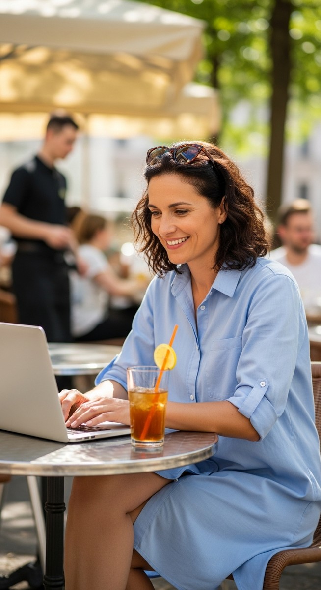 a woman working on her laptop to make money