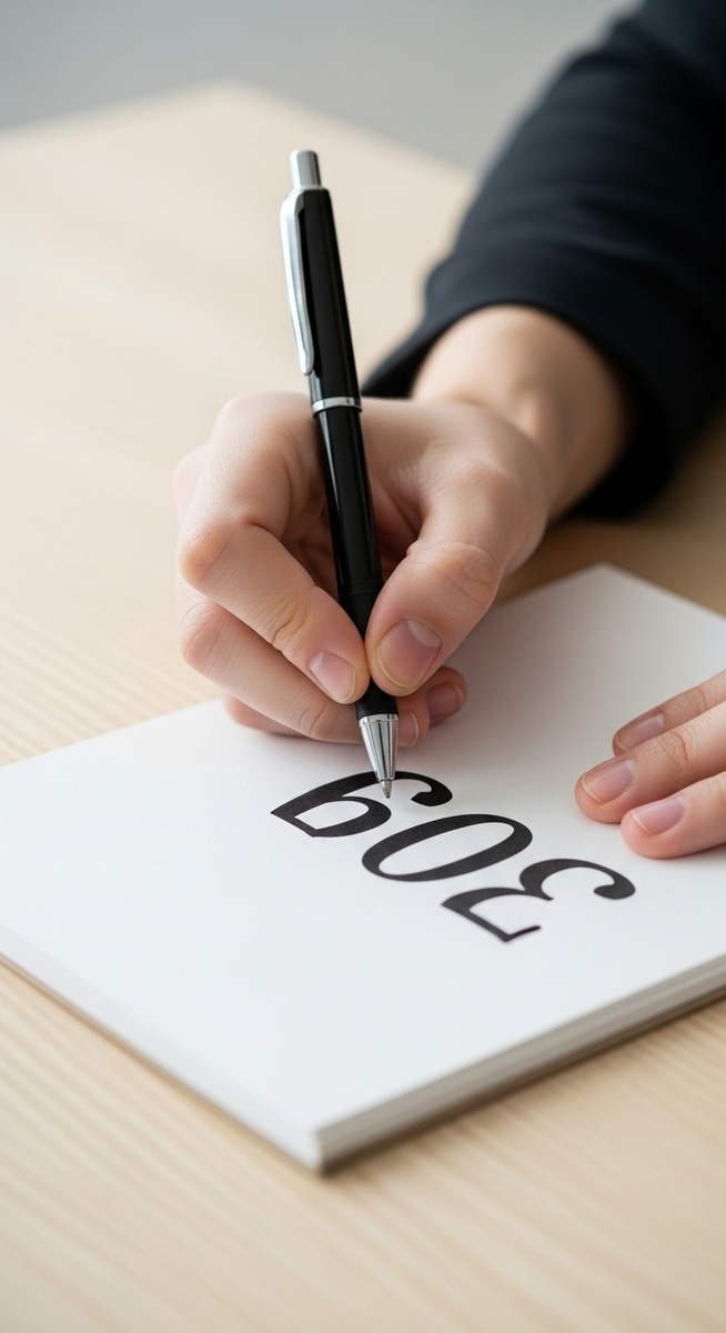 person writing numbers on a notepad at a desk