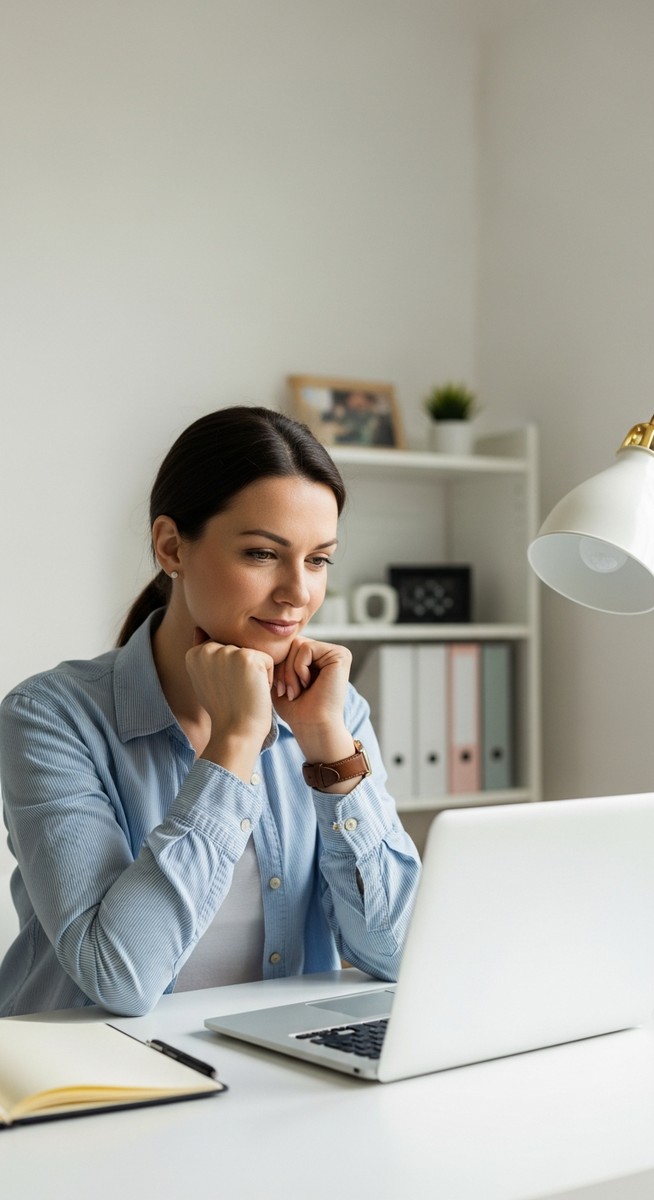 woman running an online business from her home desk