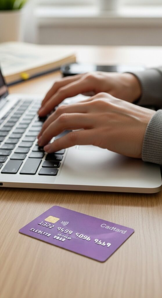 a person entering gift card details on a laptop to get gift cards