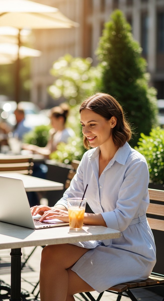 a woman working on her laptop for virtual assistant work