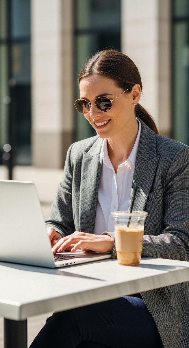 a woman working on her laptop for virtual assistant work