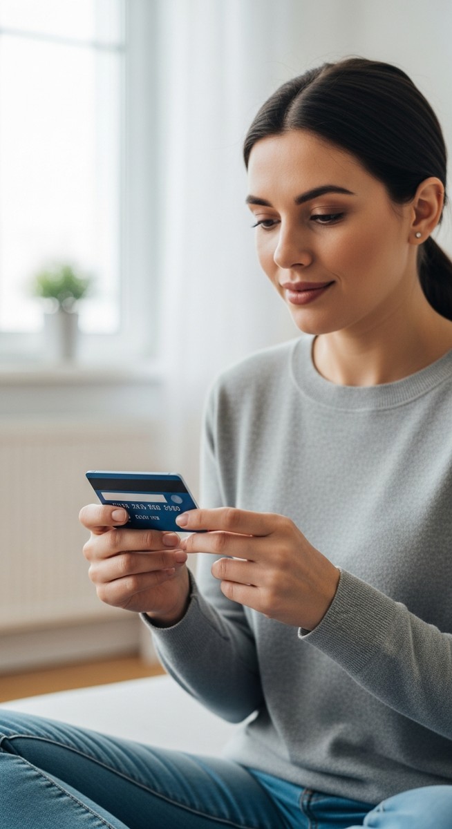 person checking gift card balance on their phone