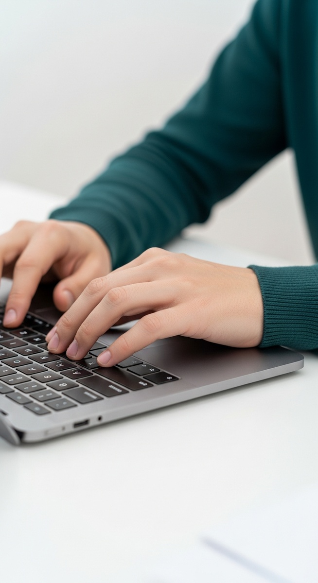 a young person's hands typing on a laptop to make money as a teen